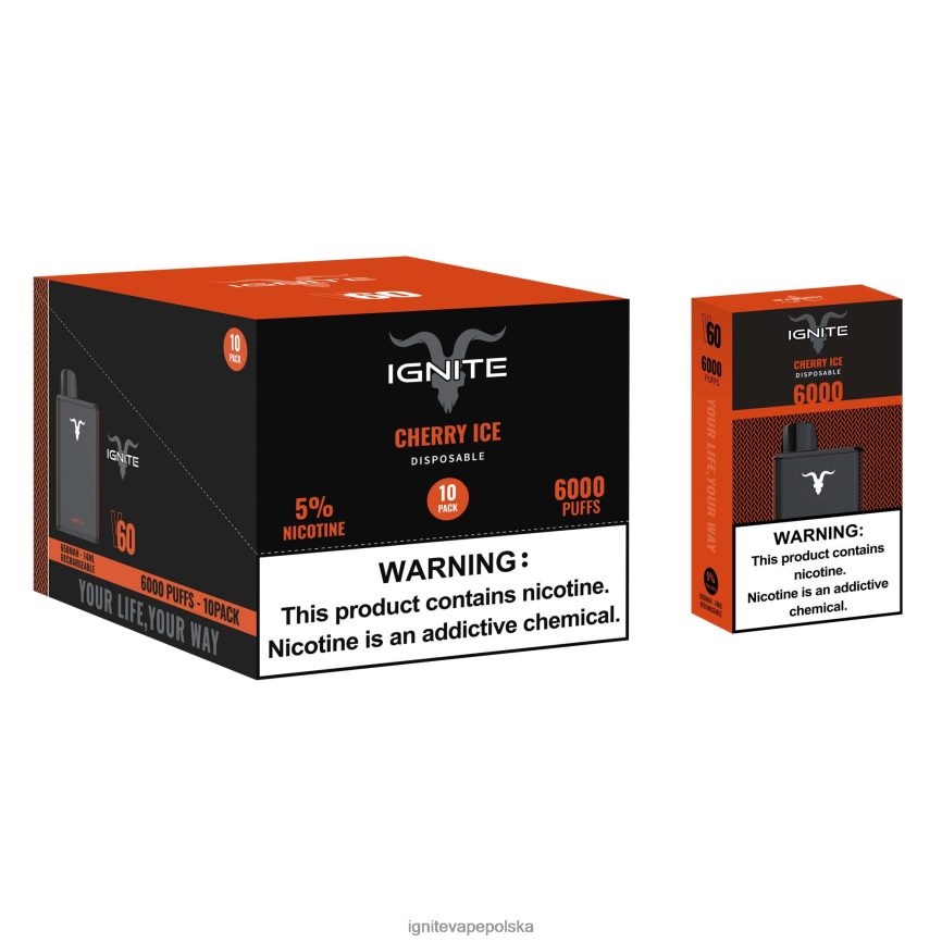 Ignite E Papieros Cena | IGNITE V60 vape pen 10 szt lód wiśniowy 0648NZ17